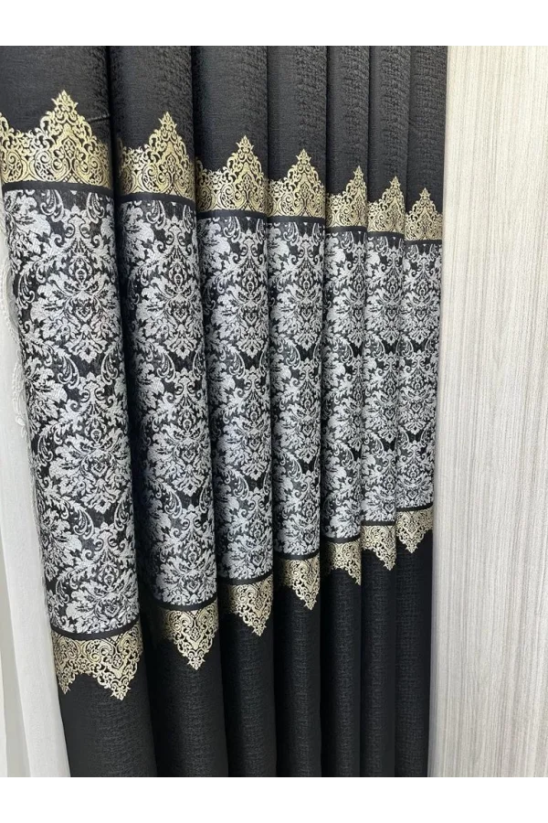 NİVEMESHOME FJ631749 V-924 ARORA ЧЕРНЫЙ 1/3 ГУСТОЕ ПОСТЕЛЬНОЕ ПЛЕТЕНИЕ ФОНОВАЯ ШТОРА APM