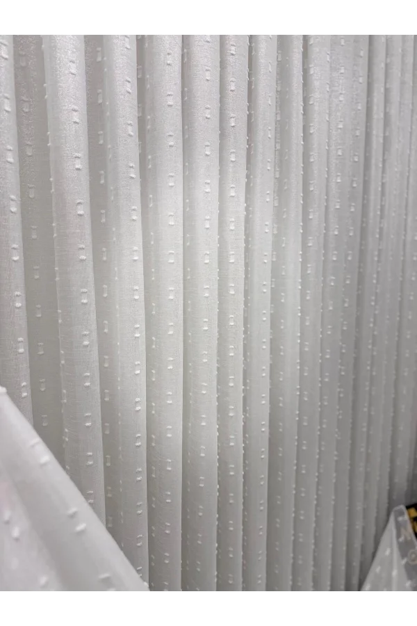 NİVEMESHOME FLORİDA KETEN GÖRÜNÜMLÜ BOHEM TARZ PONPON 1/3 SIK PİLELİ TÜL PERDE APM