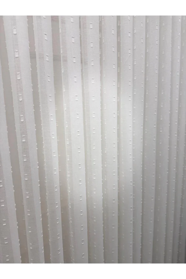 NİVEMESHOME FLORİDA KETEN GÖRÜNÜMLÜ BOHEM TARZ PONPON 1/3 SIK PİLELİ TÜL PERDE APM