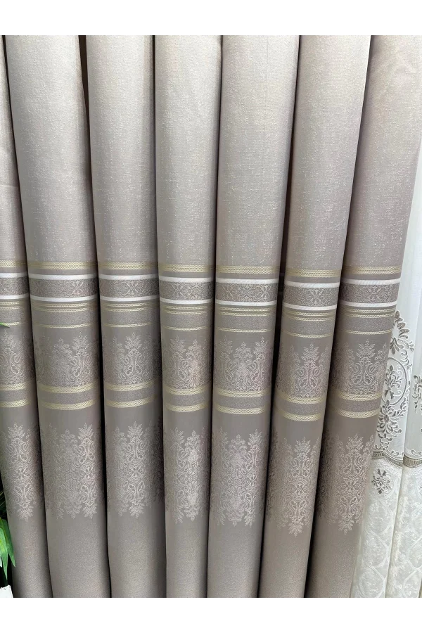 NİVEMESHOME FT632255 V-5228 ANTAKYA VİZON 1/3 SIK PİLELİ FON PERDE APM