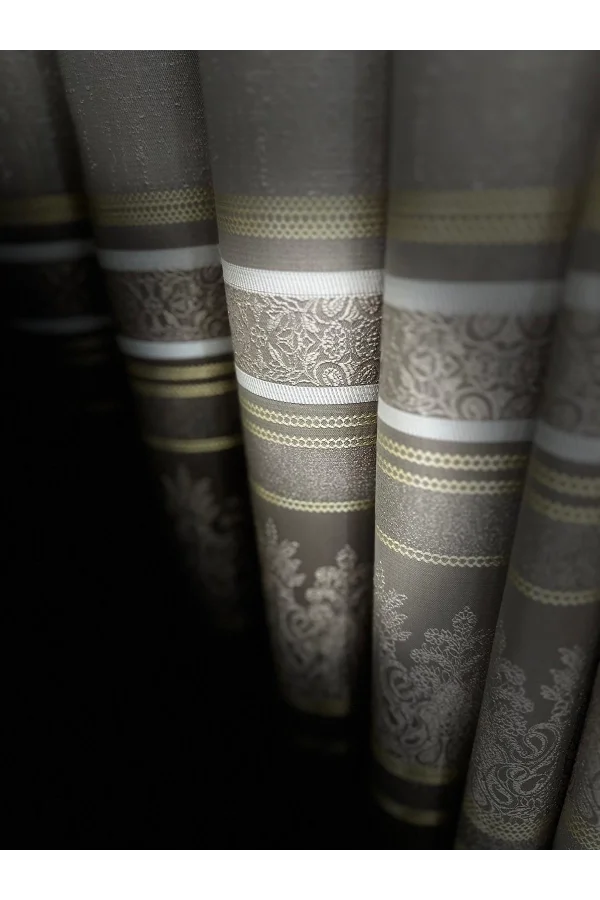 NİVEMESHOME FT632255 V-5228 ANTAKYA VİZON 1/3 SIK PİLELİ FON PERDE APM