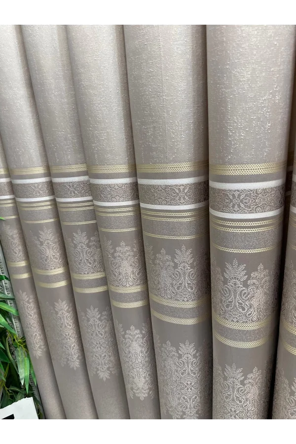 NİVEMESHOME FT632255 V-5228 ANTAKYA VİZON 1/3 SIK PİLELİ FON PERDE APM