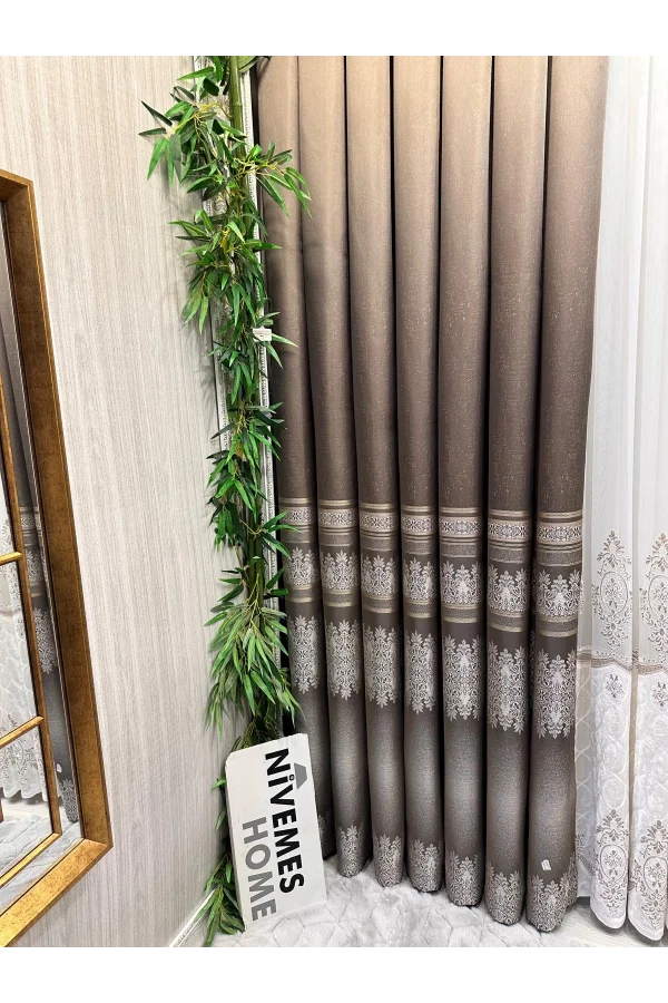 NİVEMESHOME FT632255 V-5327 ANTAKYA TOPRAK 1/3 SIK PİLELİ FON PERDE APM