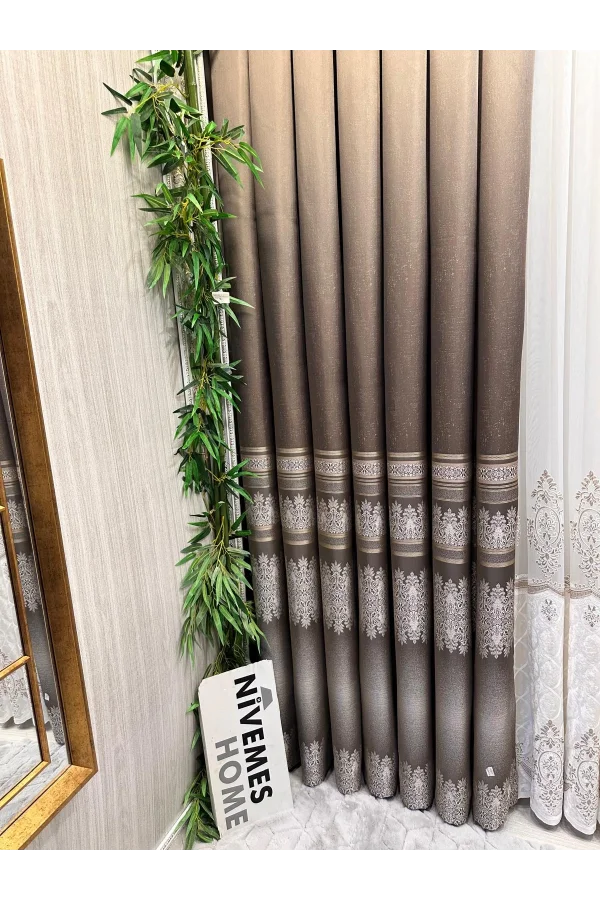 NİVEMESHOME FT632255 V-5327 ANTAKYA TOPRAK 1/3 SIK PİLELİ FON PERDE APM