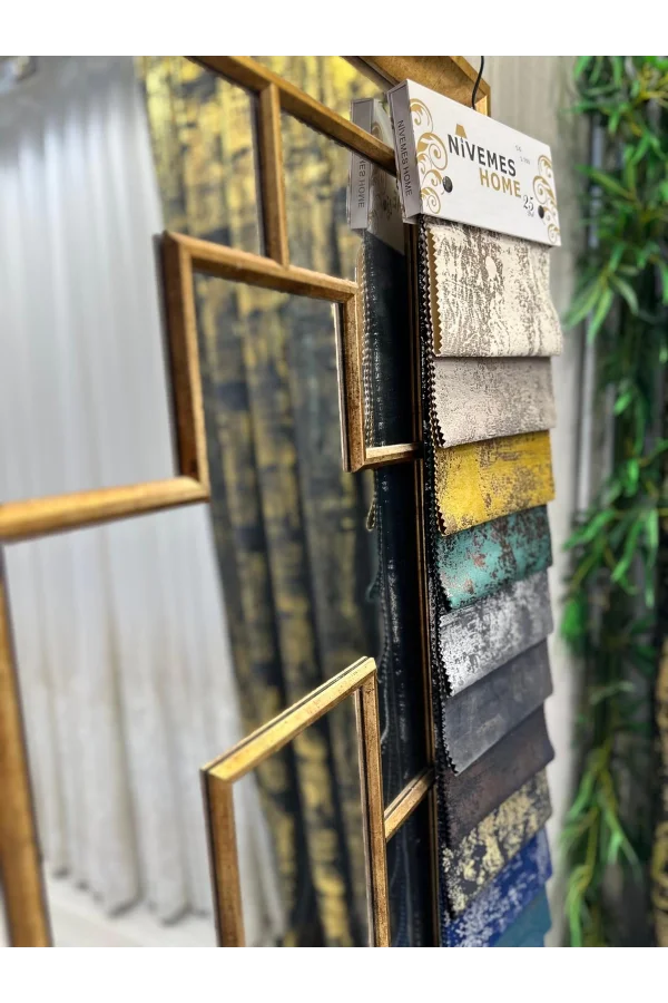 NİVEMESHOME GÖKYÜZÜ 08 CURTAIN BLACK-GOLD 1/3 TIGHT PLEATED CURTAIN APM