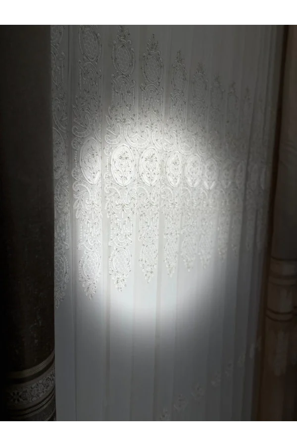 NİVEMESHOME GOLD DETAILLI PERLE 2967 1/3 DICHTER SCHALSCHAL PERLEN VORHANG APM