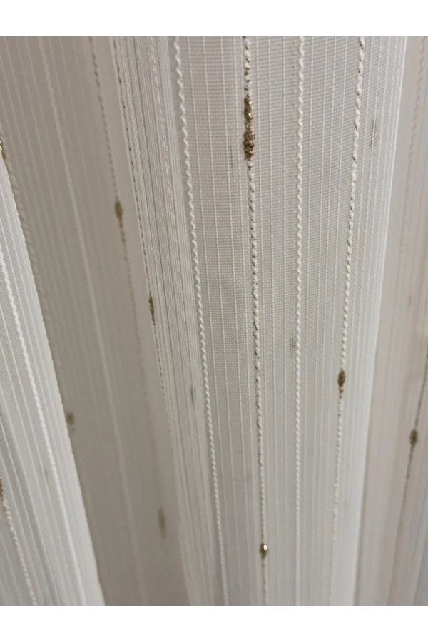 NİVEMESHOME GOLD DETAYLI SİMLİ 1/3 SIK PİLELİ TÜL PERDE APM