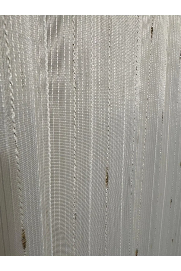 NİVEMESHOME GOLD DETAYLI SİMLİ 1/3 SIK PİLELİ TÜL PERDE APM