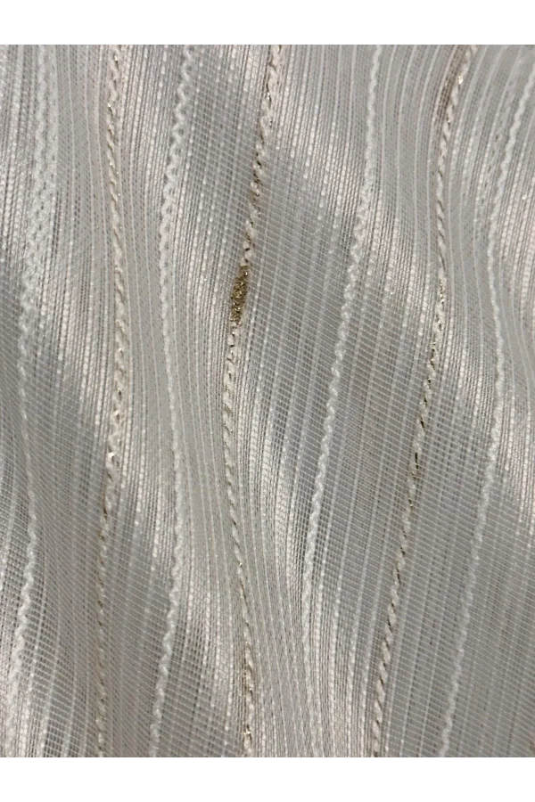 NİVEMESHOME GOLD DETAYLI SİMLİ 1/3 SIK PİLELİ TÜL PERDE APM