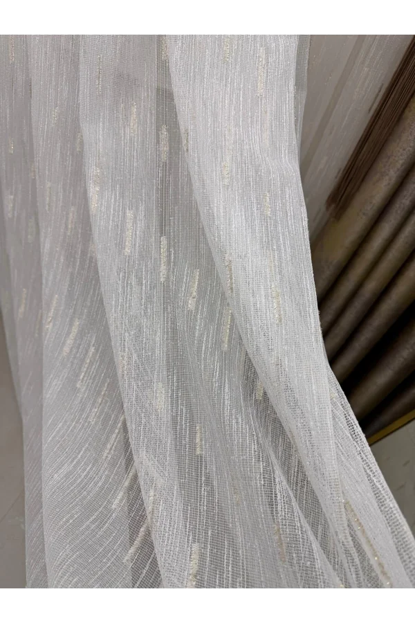NİVEMESHOME GOLD BARTLI TÜLL 1/3 SIK DOLGU TÜL PERDE APM