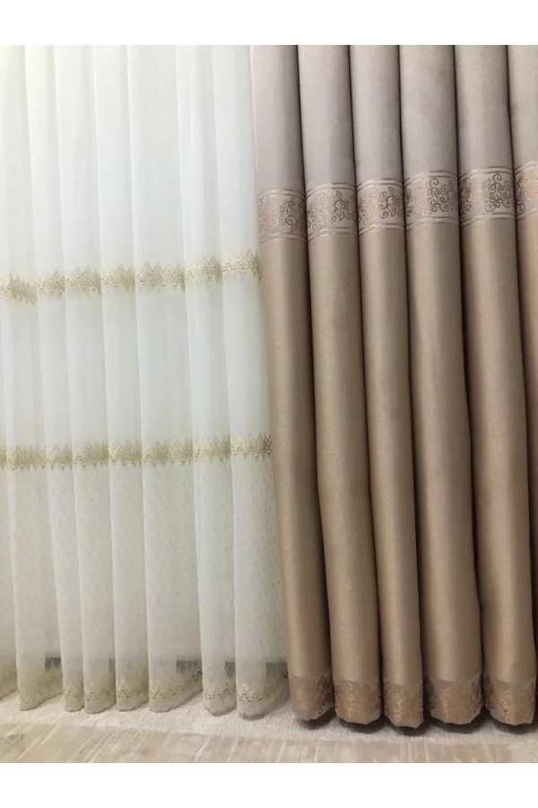 NİVEMESHOME GOLD V-5201 1/3 ПЛОТНАЯ ТКАНЬ ЗАДНЕГО ПЛАНА ПАНО ВЕРХНИЙ МОНТАЖ