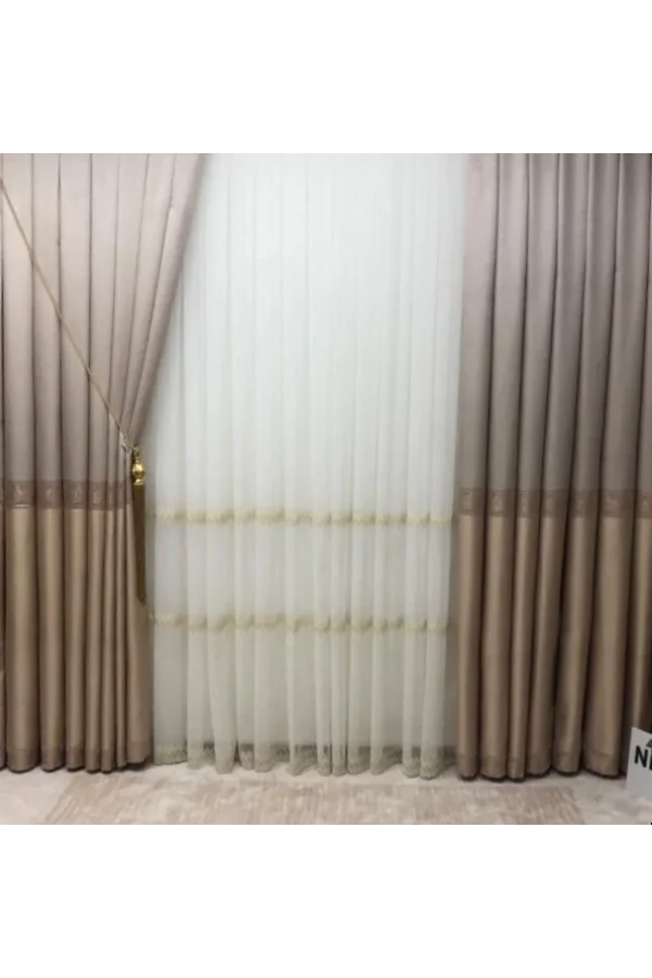 NİVEMESHOME GOLD V-5201 1/3 ПЛОТНАЯ ТКАНЬ ЗАДНЕГО ПЛАНА ПАНО ВЕРХНИЙ МОНТАЖ