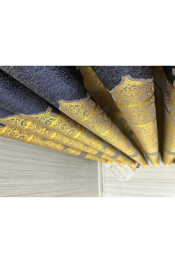 NİVEMESHOME GÖNEN ANTRASİT-GOLD 671539 V-5401 1/3 SIK PİLELİ FON PERDE APM