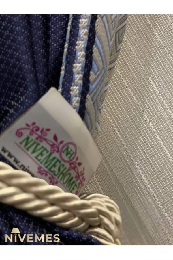 NİVEMESHOME YUNAN GÜMÜŞ FIRFIRLI 1/3 SIK PERDE TÜLÜ