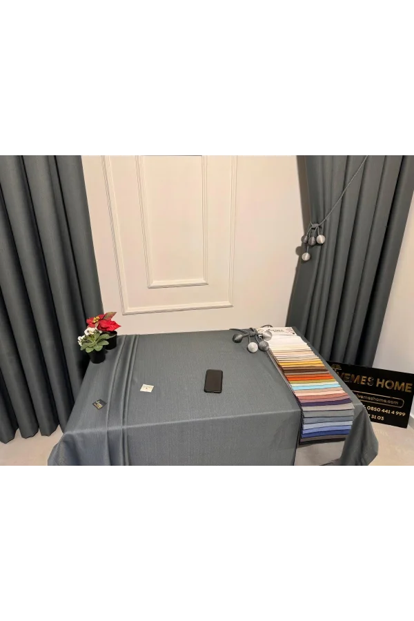NİVEMESHOME GRAY 140X220 LINEN TABLECLOTH