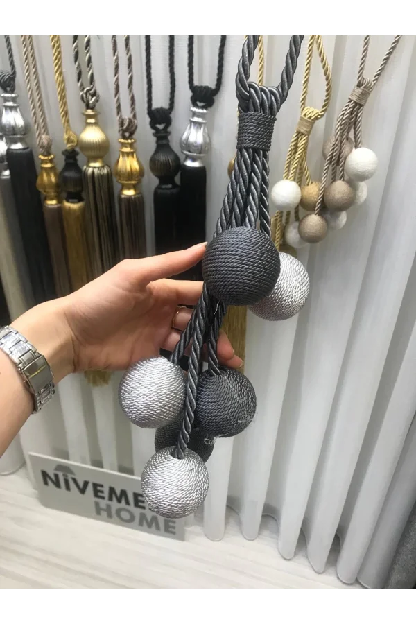 NİVEMESHOME رمادي - فضة تجميع سقف 6 أقواس