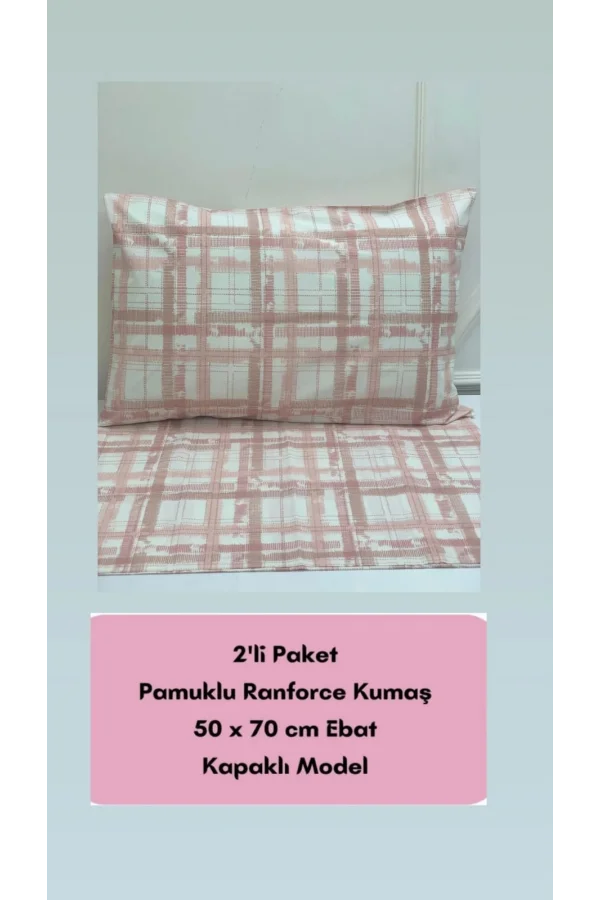 NİVEMESHOME ROSA KARO DESSIN 2ER-KISSENBEZUG MIT DECKEL 50X70