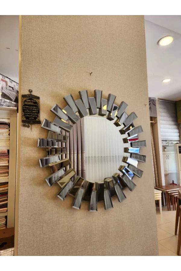 NİVEMESHOME GÜMÜŞ 80X81 METAL ÇERÇEVELİ AYNA