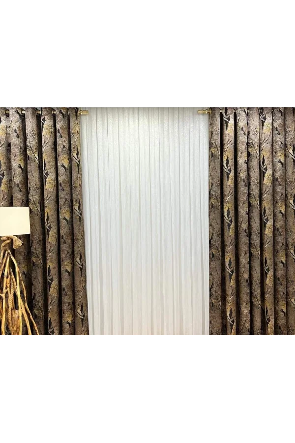 NİVEMESHOME SILBER GESTREIFTER 1/3 DICHT FALTROLLO TÜLLVORHANG APM