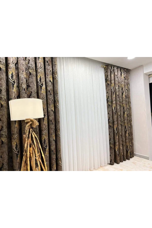 NİVEMESHOME SILBER GESTREIFTER 1/3 DICHT FALTROLLO TÜLLVORHANG APM