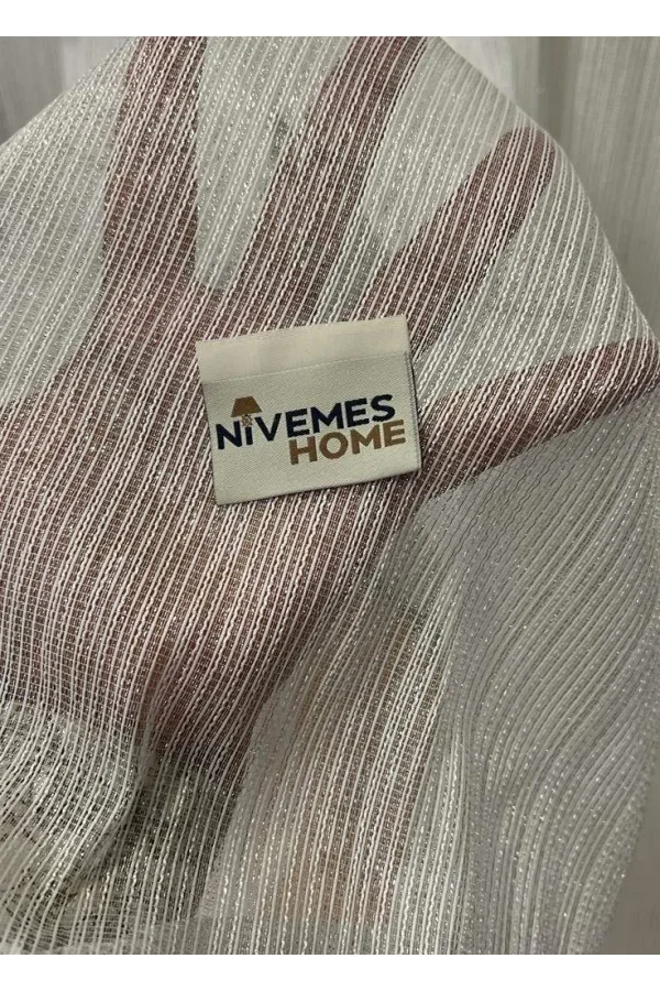 NİVEMESHOME SILBER GESTREIFTER 1/3 DICHT FALTROLLO TÜLLVORHANG APM