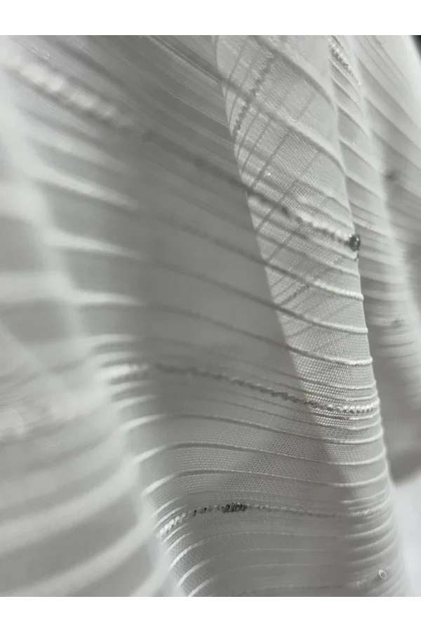 NİVEMESHOME SILBER DETAILLIERTE GEFALTETE TÜLLVORHANG