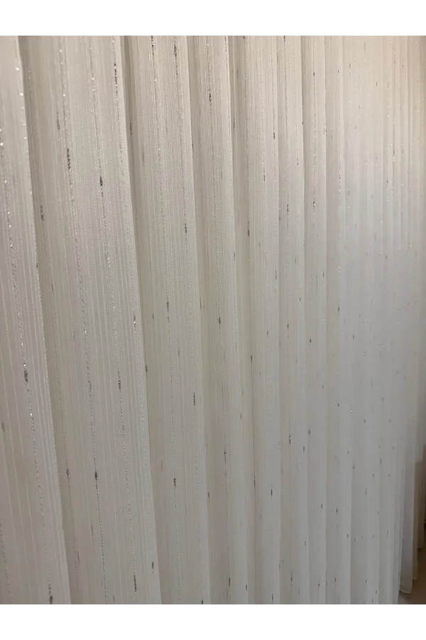 NİVEMESHOME SILBER DETAILLIERTE GEFALTETE TÜLLVORHANG