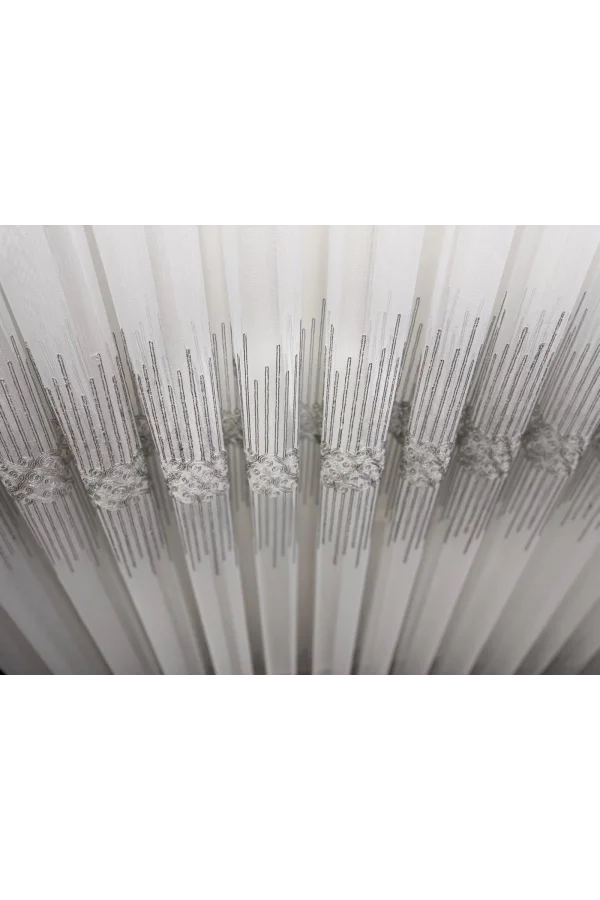 NİVEMESHOME GÜMÜŞ DSN:2502 V-105 1/3 SIK PİLELİ TÜL PERDE APM