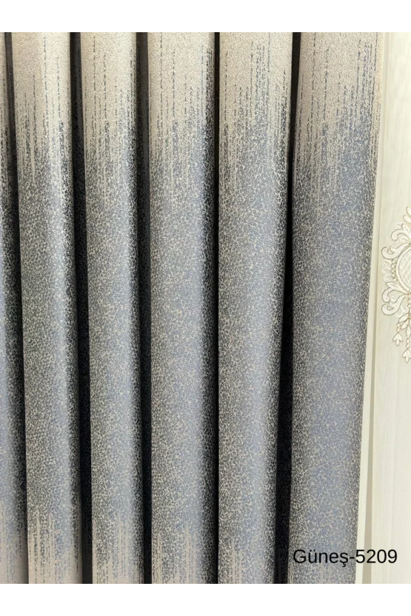 NİVEMESHOME GÜNEŞ FT632121 GÜMÜŞ V-5209 1/3 SIK PİLELİ FON PERDE APM