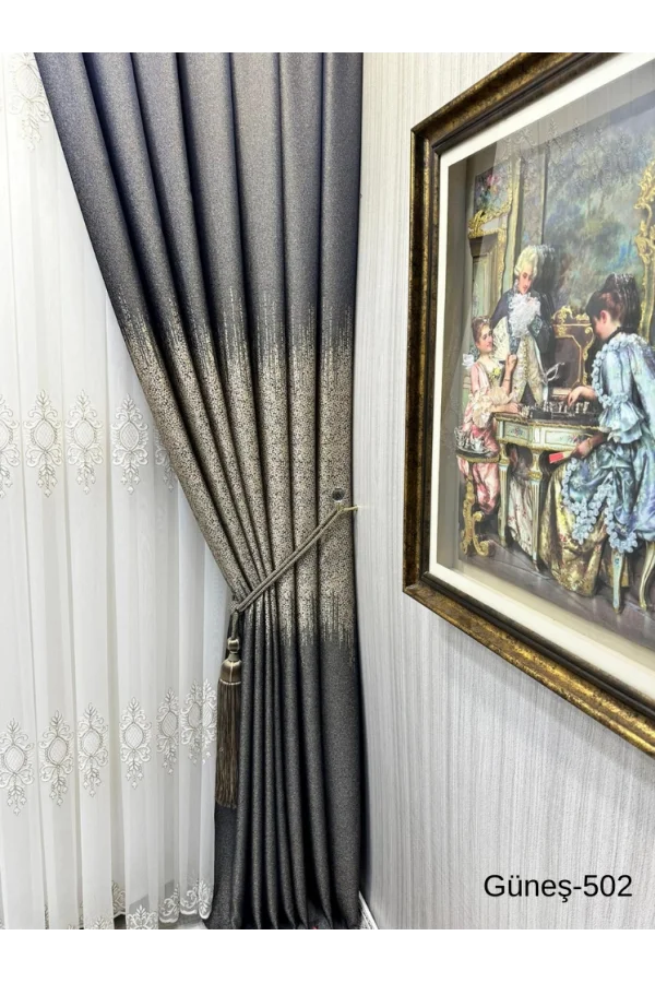 NİVEMESHOME GÜNEŞ FT632121 الأزرق الداكن V-502 1/3 الستائر الشبكية الكثيفة APM