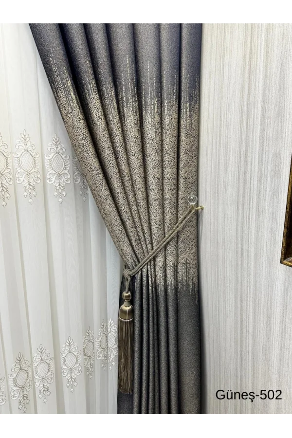 NİVEMESHOME GÜNEŞ FT632121 الأزرق الداكن V-502 1/3 الستائر الشبكية الكثيفة APM