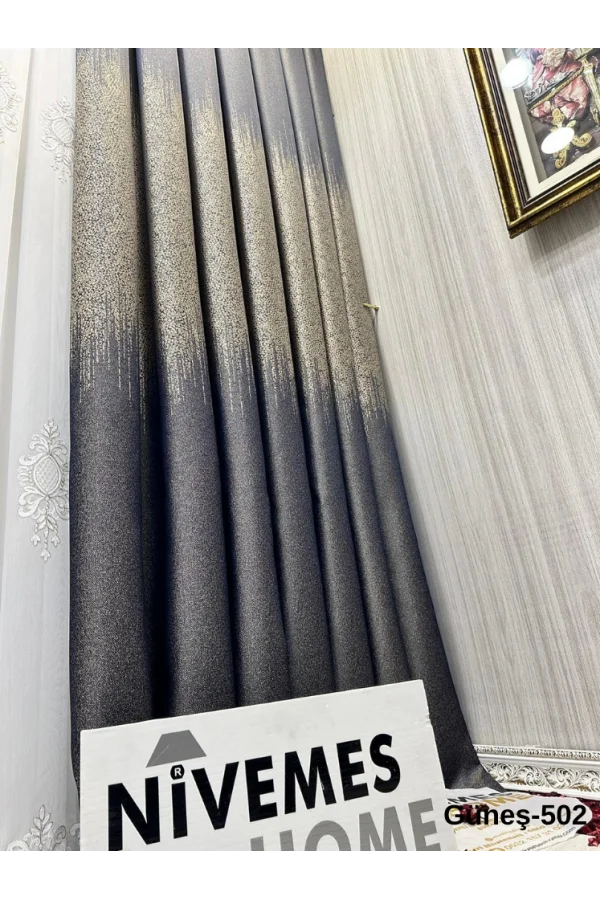 NİVEMESHOME GÜNEŞ FT632121 الأزرق الداكن V-502 1/3 الستائر الشبكية الكثيفة APM