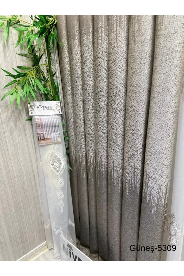 NİVEMESHOME SUN FT632121EARTH V-5309 1/3 DENSE PILE CURTAIN APM