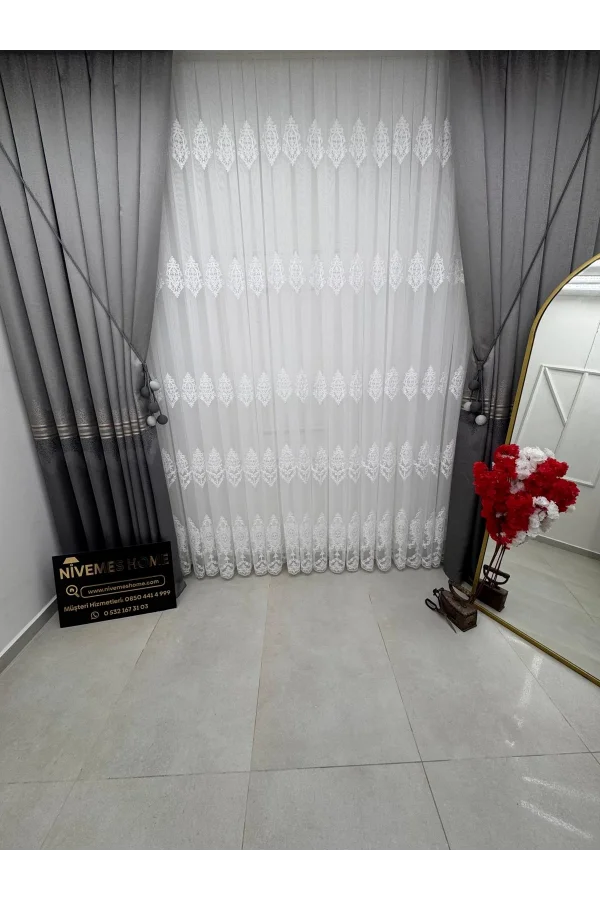 NİVEMESHOME HARE 1/2,5 PİLELİ TÜL PERDE APM