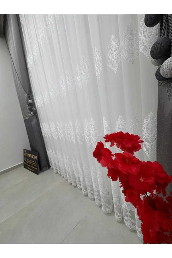 NİVEMESHOME HARE 1/2,5 PİLELİ TÜL PERDE APM