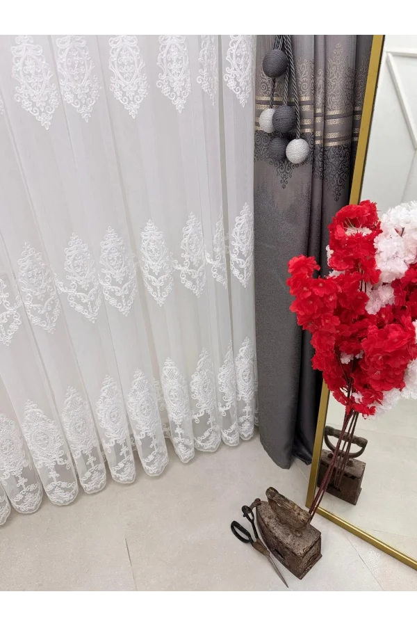 NİVEMESHOME HARE 1/2,5 PİLELİ TÜL PERDE APM