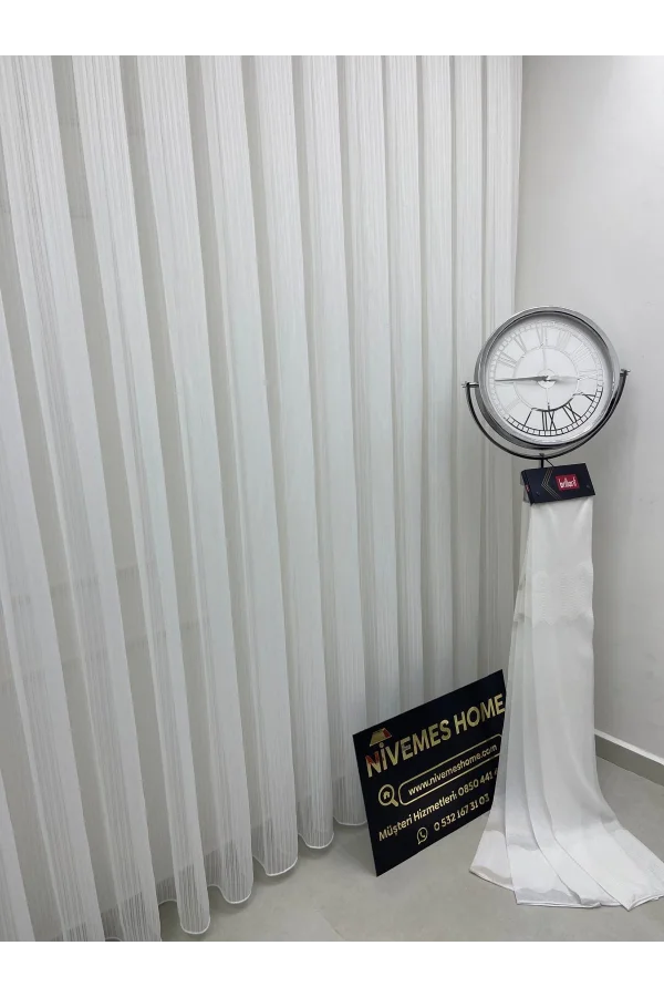 NİVEMESHOME HAYAL 15 ŞEFFAF EKRU TÜL PERDE 1/3 SIK PİLELİ TÜL PERDE