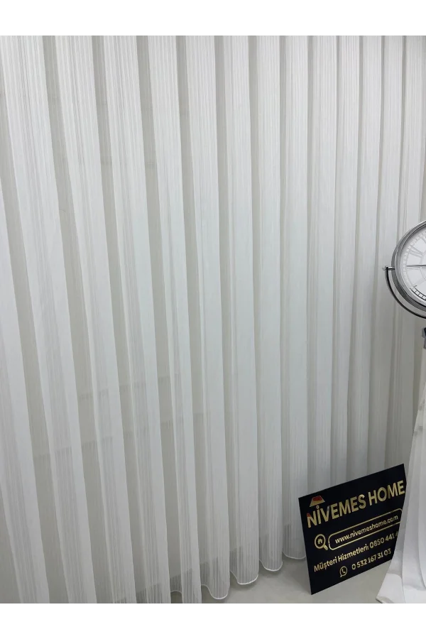 NİVEMESHOME HAYAL 15 ŞEFFAF EKRU TÜL PERDE 1/3 SIK PİLELİ TÜL PERDE