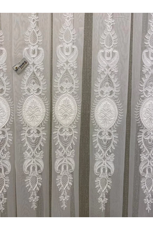 NIVEMESHOME TRAUMHAFT GESTICKTER 1/3 DICKER HAUFEN TÜLL VORHANG APM