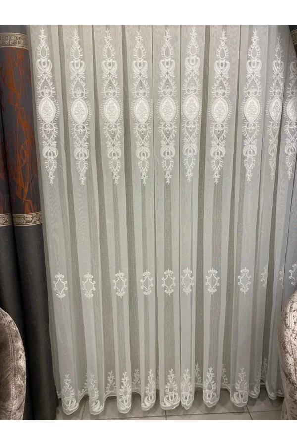 NIVEMESHOME TRAUMHAFT GESTICKTER 1/3 DICKER HAUFEN TÜLL VORHANG APM