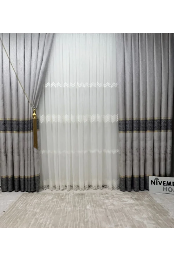 NİVEMESHOME HAYALLIFE PALMIRA V-2002 1/3 DICKES GESTAPELTES VORHANG