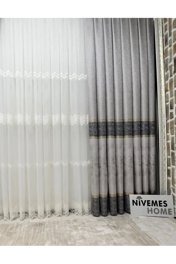 NİVEMESHOME HAYALLIFE PALMIRA V-2002 1/3 DICKES GESTAPELTES VORHANG