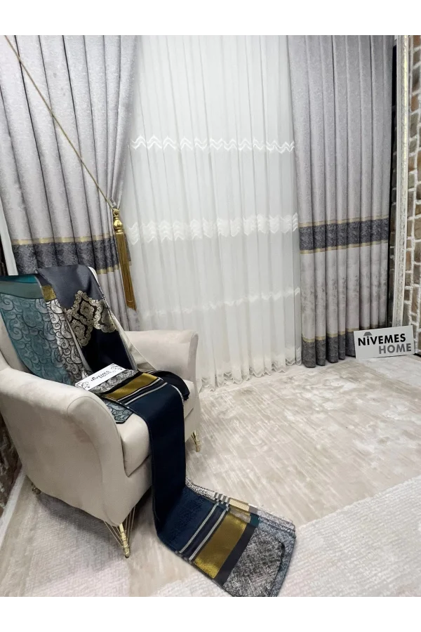 NİVEMESHOME HAYALLIFE PALMIRA V-2002 1/3 DICKES GESTAPELTES VORHANG