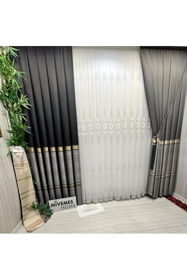 NİVEMESHOME HİLAL 1/3 SIK PİLELİ TÜL PERDE APM