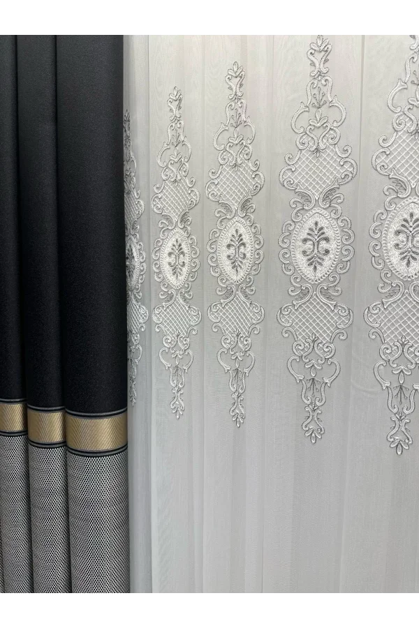 NİVEMESHOME HİLAL 1/3 SIK PİLELİ TÜL PERDE APM