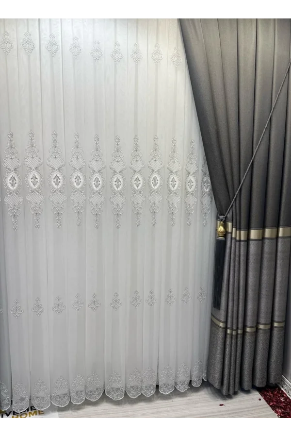 NİVEMESHOME HİLAL 1/3 SIK PİLELİ TÜL PERDE APM