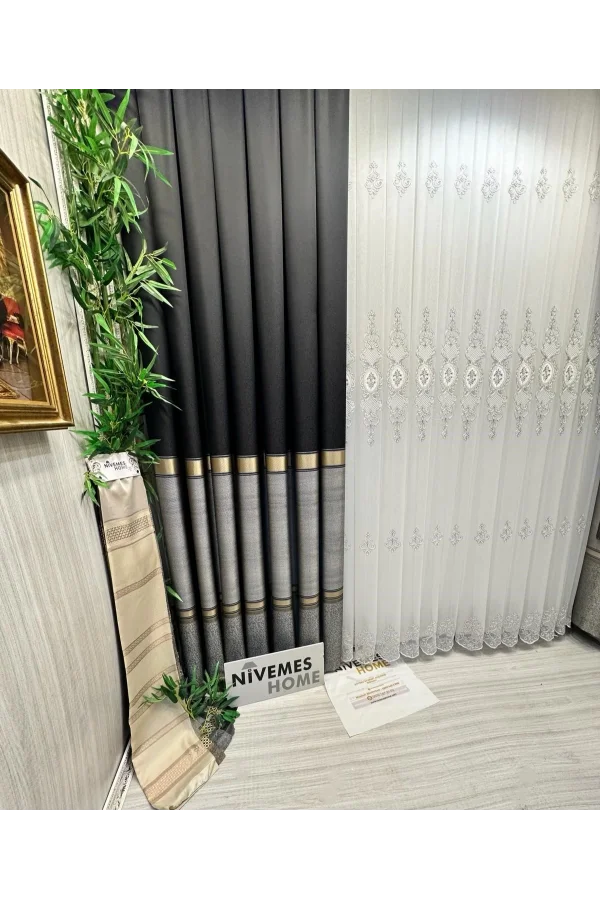 NİVEMESHOME HİLAL 1/3 SIK PİLELİ TÜL PERDE APM