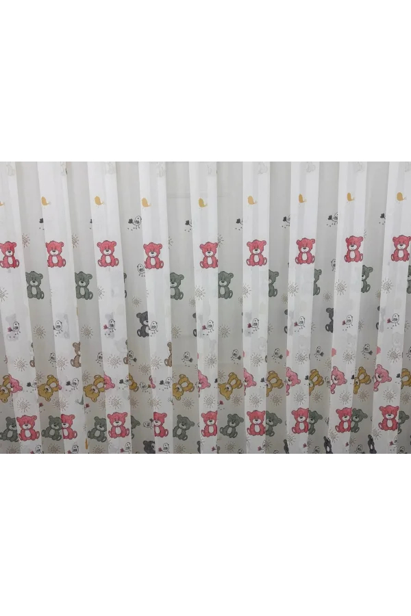 NİVEMESHOME HYL00009.801 ESTE BEAR KINDERZIMMER 1/2.5 AKKU TÜLLVORHANG ROSA APM