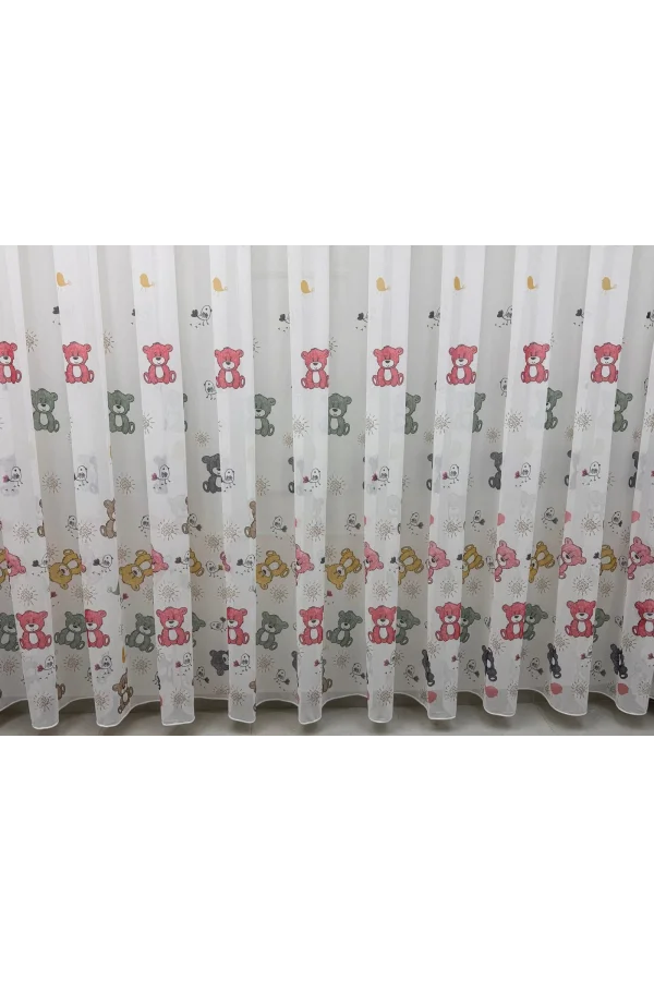 NİVEMESHOME HYL00009.801 ESTE BEAR KINDERZIMMER 1/2.5 AKKU TÜLLVORHANG ROSA APM