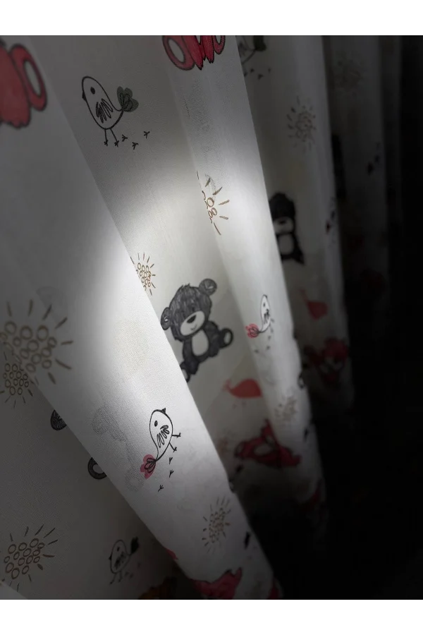 NİVEMESHOME HYL00009.801 ESTE BEAR KINDERZIMMER 1/2.5 AKKU TÜLLVORHANG ROSA APM